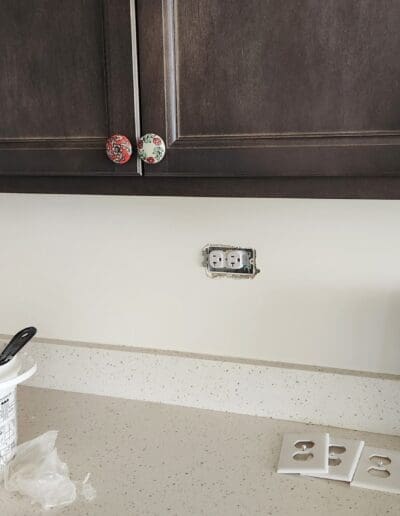 Granite backsplash in progress