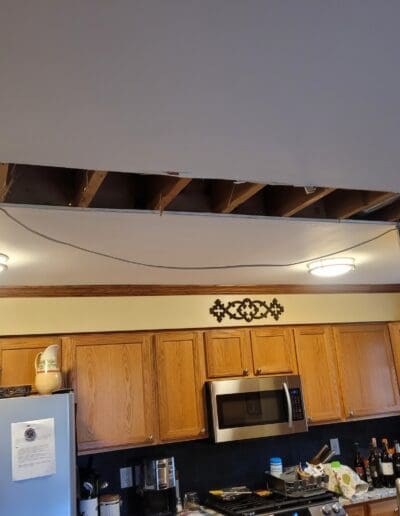 Soffit removal in progress